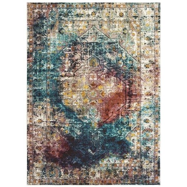 United Weavers Of America United Weavers of America 1831 30863 58 5 ft. 3 in. x 7 ft. 2 in. Panama Jack Bohemian Antigua Aqua Rectangle Area Rug 1831 30863 58